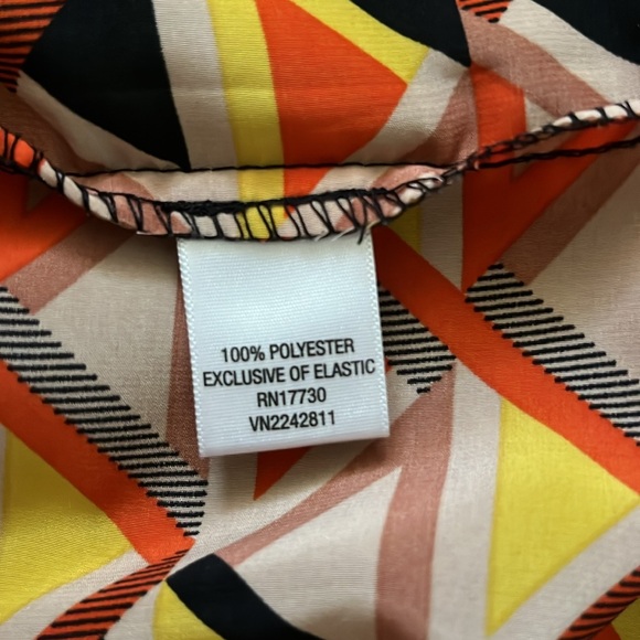 Xhilaration Black Orange Yellow Geometric Polka Dot Mini Sun Dress, Size Medium - Picture 13 of 14